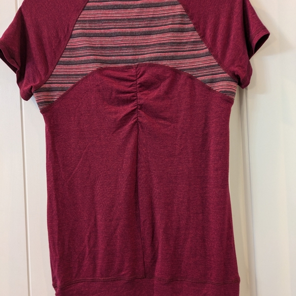 Athleta Ruched Striped Active Tee - Picture 4 of 7